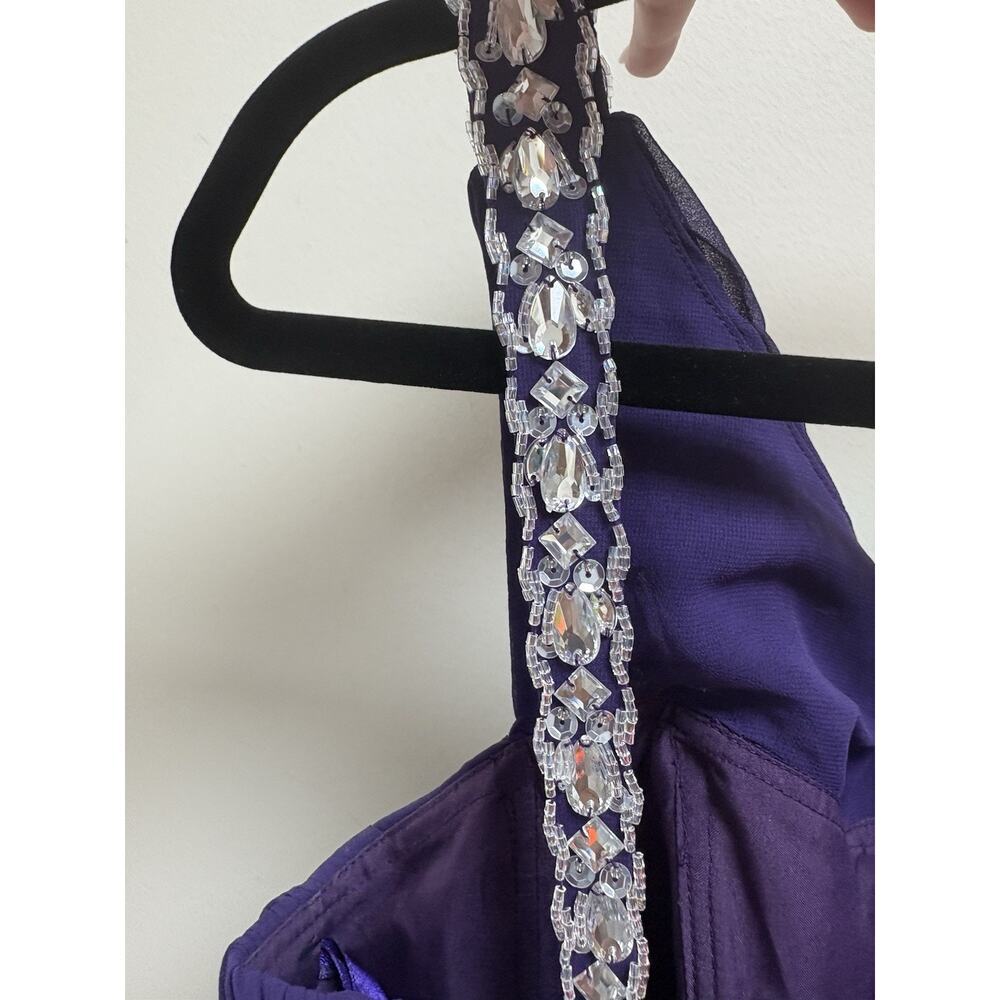 Vintage Mori Lee by Madeline Gardner Purple Beaded Formal Gown‎ Dress Size 6 - Picture 8 of 8